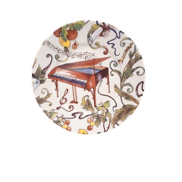 4 Pc Email De Limoges Decore A La Main A S. Marino Godinger Musical Instruments - Picture 4 of 7